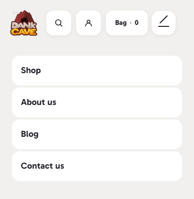 Mobile menu open