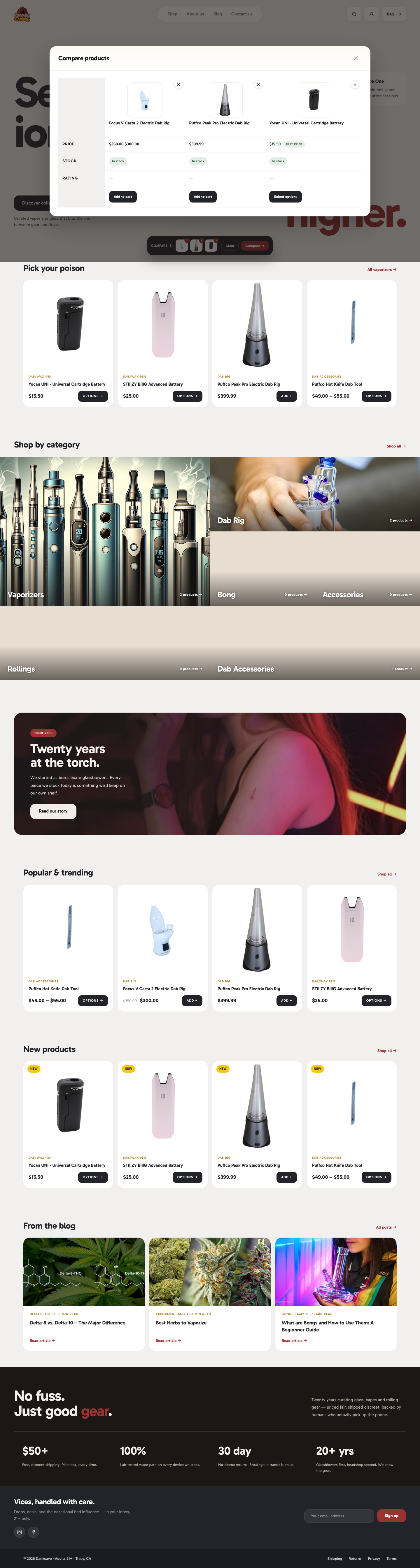 Compare modal