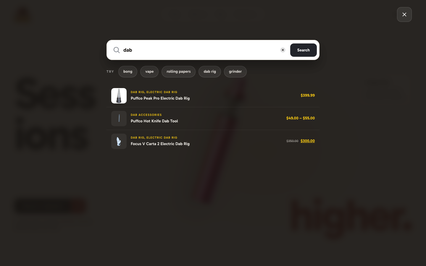 Search modal