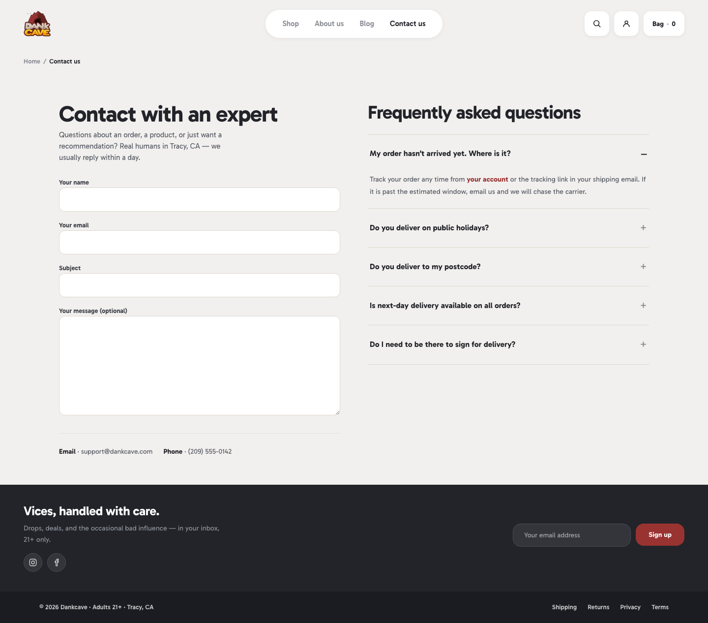 Contact — desktop