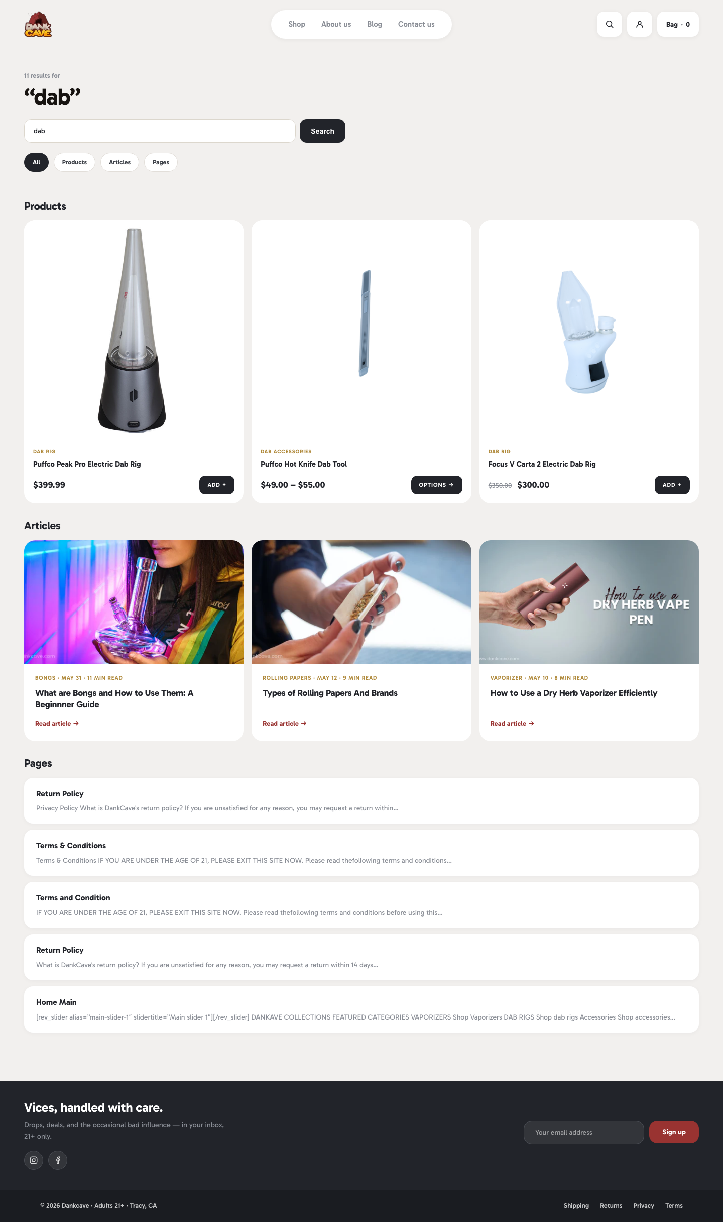 Search results