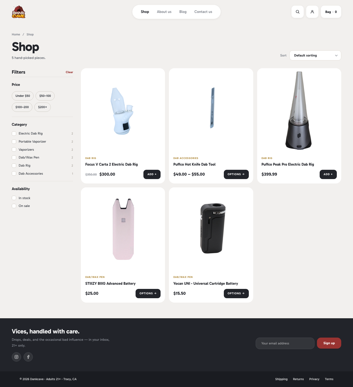 Shop — desktop