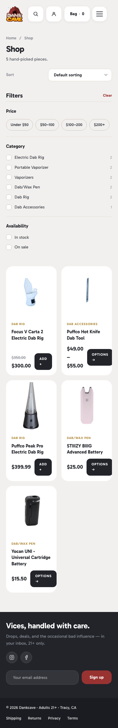 Shop — mobile